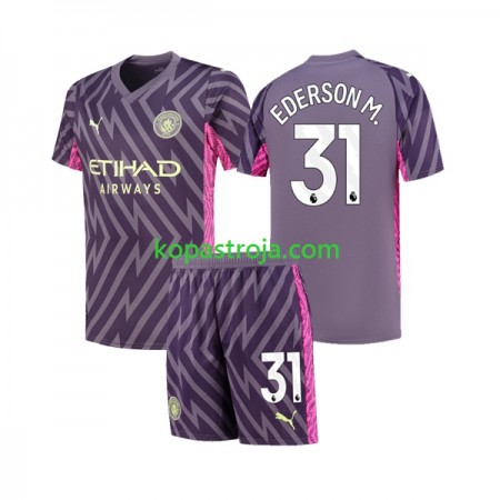 Billiga Fotbollströjor Manchester City Ederson Moraes 31 Målvakt Barn Borta tröja 2023/24 Kortärmad